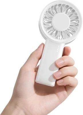 Mini ventilador de mano de alta velocidad HandFan, diseño de bolsillo pequeño ventiladores personales blanco  Foto 1 de 4