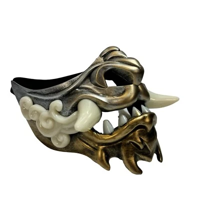 Light-Up Oni Cosplay Halloween Music Festival Masquerade Mask [Silver/Gold] - Image 1 of 4
