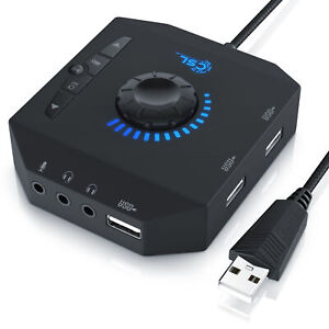 CSL USB Soundkarte externe USB Soundkarte Lautstärkeregelung USB Hub - Equalizer