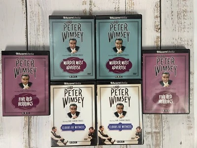 Lord Peter Wimsey 6 DVD Lot BBC: FIVE RED HERRINGS, CLOUDS OF WITNESS, MURDER EX Foto 1 de 4