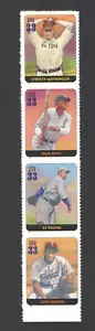 Unused US Postage Strip 33 Cent Stamps LEGENDS OF BASEBALL Babe Ruth Cy Young Jo - Picture 1 of 2