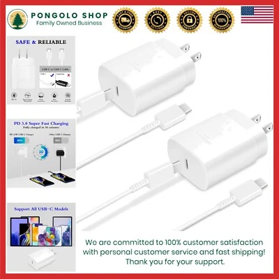 PD 3.0 25W Dual USB C Fast Charge Blocks & 6ft Cables - Safe Charging Solution - Image 1 of 4
