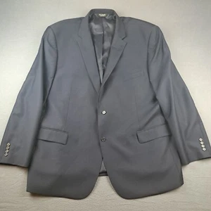 Jos A Bank Wool Blazer Jacket Sport Coat Size 56L Navy Blue Double Vent - Picture 1 of 17