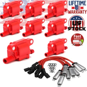 8Packs Ignition Coils&8*Spark Plug Wires For 2010-2015 Chevrolet Camaro V8 6.2L - Picture 1 of 16