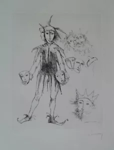 Jean Jansem "King and Clown" Original Etching S/N - Picture 1 of 1