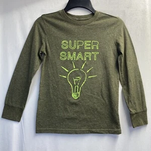 Cat & Jack Rundhals Langarm T-Shirt Super Smart Grafik Jungen Medium 8-10 - Bild 1 von 15