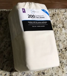 Mainstays Flat Sheet King Size 200 Thread Count New - Picture 1 of 4