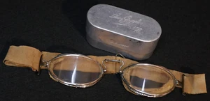 Modello volante US Army Air Service anni '20 n. 7 occhiali e custodia Meyrowitz Luxor rari - Foto 1 di 24