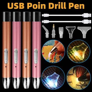 DIY LED Painting Tool 5D Diamond USB Rechargeable Lighting Point Drill Pen Craft - Picture 1 of 15