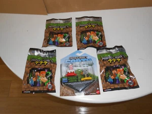 MineCraft Earth Pair 2 Pack Figure + 4 BLIND BAGS METAL Figurine NEW BUNDLE - Picture 1 of 3