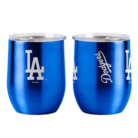 Los Angeles Dodgers 16oz Curved Stainless Steel Travel Tumbler [NEW] Mug Glass Cover