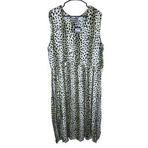 MPH NWT VTG Animal Print Maxi Dress Beaded Sleeveless Casual Summer Dress 2X - Picture 1 of 8