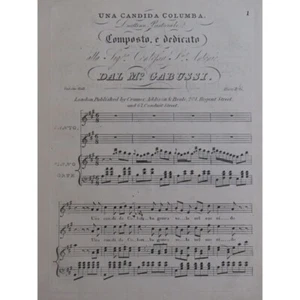 Gabussi Vincenzo Una Candida Columba Canto Piano ca1840 - Bild 1 von 4