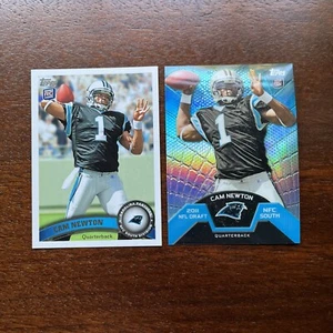(2) Cam Newton Topps 2011 Rookie Lot Base #200 & Rookie Refractor Insert TMB-1 - Picture 1 of 5