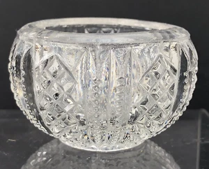 Antique Vintage Open Salt Cellar Dip Clear Glass Round Star Fat Chunky Thick 2"w - Picture 1 of 8