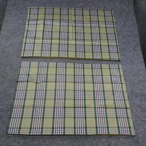 Ralph Lauren Pillow Shams Set of 2 24 x 32 Queen Green Purple Plaid Cotton C - Picture 1 of 6