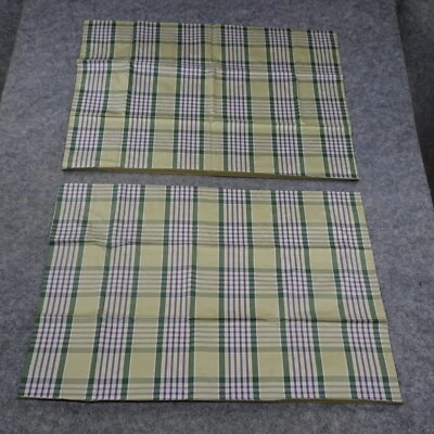 Ralph Lauren Pillow Shams Set of 2 24 x 32 Queen Green Purple Plaid Cotton C - Image 1 of 4