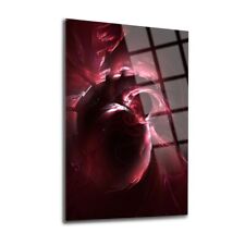 Heart Tempered Glass Wall Art, Easy Installation, Fade Proof Wall Decor