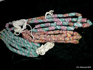 Colección de cuentas de vidrio de comercio africano veneciano de cuentas antiguas de lujo - Imagen 1 de 11