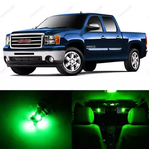 14 x Green LED Interior Light Package For 2007 - 2014 GMC Sierra + PRY TOOL - Picture 1 of 6