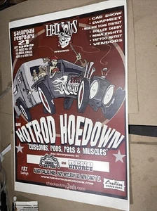 Hot Rod Hoedown 2009 Hellions Car Show New Caney, Texas 2009 Poster Rat Rod Show - Picture 1 of 2