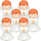  6 Pcs Plastic Angel Cake Decoration Baby Girl Mini Accessories Office Decore