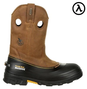 GEORGIA BOOT MUDDOG COMPOSITE TOE WATERPROOF WORK BOOTS GB00243 - ALL SIZES -NEW - Picture 1 of 7