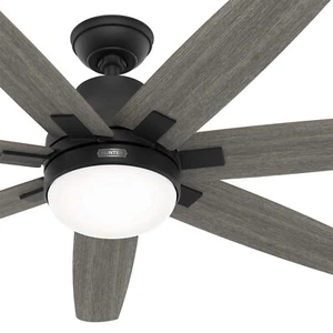 Hunter Fan 60 in Contemporary Matte Black Indoor Ceiling Fan with LED Light Kit - Picture 1 of 6