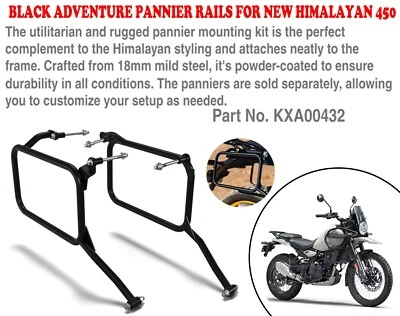 "BLACK ADVENTURE PANNIER RAILS" FIT FOR ROYAL ENFIELD NEW HIMALAYAN 450 - Image 1 of 4