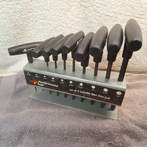 Performance Tool 9 Piece 3/32" to 3/8" SAE T-Handle Hex Key Set 9pc - Picture 1 of 5