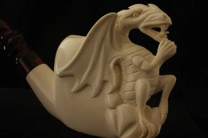 DRAGON by R. KARACA Hand Carved Meerschaum Pipe in a Leather Case 3201 pipa NEW - Picture 1 of 1