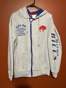 Buffalo Bills NFL Jacke S Full Zip Hoodie Sweatshirt bestickt genäht grau - Bild 1 von 10