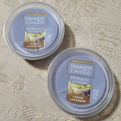 Yankee 蜡烛 LEMON LAVENDER Scenterpiece Easy Meltcup 2 包 全新 — 第 1/3 张图片