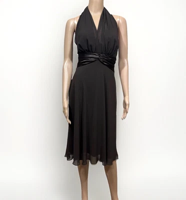 Vestido Babydoll Vintage Para Mujer Y2K Marrón Cuello Halter Talla 8 Hada Caprichoso Foto 1 de 4