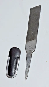 Vintage Nicholson Flat Mill Bastard File 4 1/2” Total Length w/ Handle Cover - Picture 1 of 4