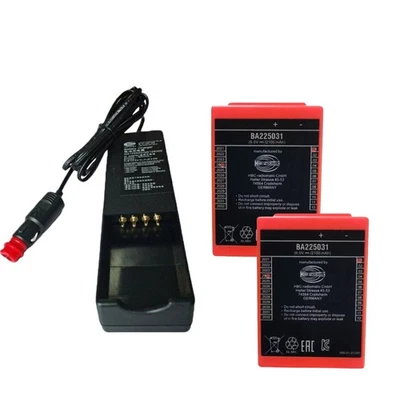 2x BA225031 6V 2100mAh Battery+24V QA109600 Battery Charger For HBC Crane Remote - Image 1 of 4