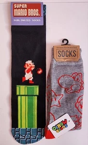 Super Mario Sock Lot 2 Pair - Picture 1 of 4