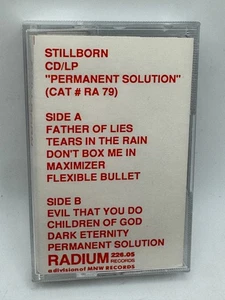 Stillborn – Permanent Solution Cassette Tape 1991 MNW Records Doom Metal PROMO - Picture 1 of 6