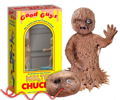 MOLTEN CHUCKY FIGURE - KILLER DOLL FROM CHILD'S PLAY 2 - MINI HORROR DOLLS TOYS - Immagine 1 di 4