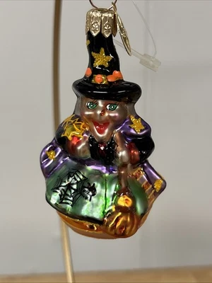 VTG Christopher Radko Little Gems Snaggletooth Witch Blown Glass Ornament 2000 - Image 1 of 4
