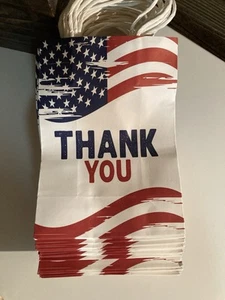 USA Thank You Bags 25 Count American Flag - Picture 1 of 5