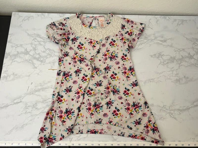 Vestido Wonder Nation Manga Corta Niñas M 7-8 Crochet Encaje Floral Rojo E Foto 1 de 4