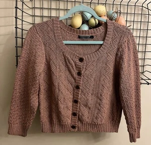 Peruvian Connection Shrug Cardigan Sweater Sz Large Metal Buttons Dress Cover Up - Picture 1 of 5