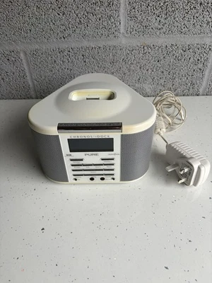 Pure Chronos iDock DAB FM Radio Alarm iPod iPhone Dock Black Working No Remote - Image 1 of 4