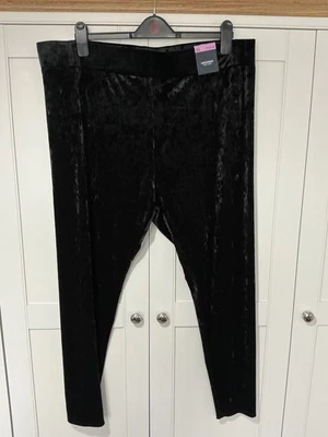 Marks & Spencer Ladies Black Dressy Velvet Leggings Size 22 Regular BNWT - Image 1 of 4