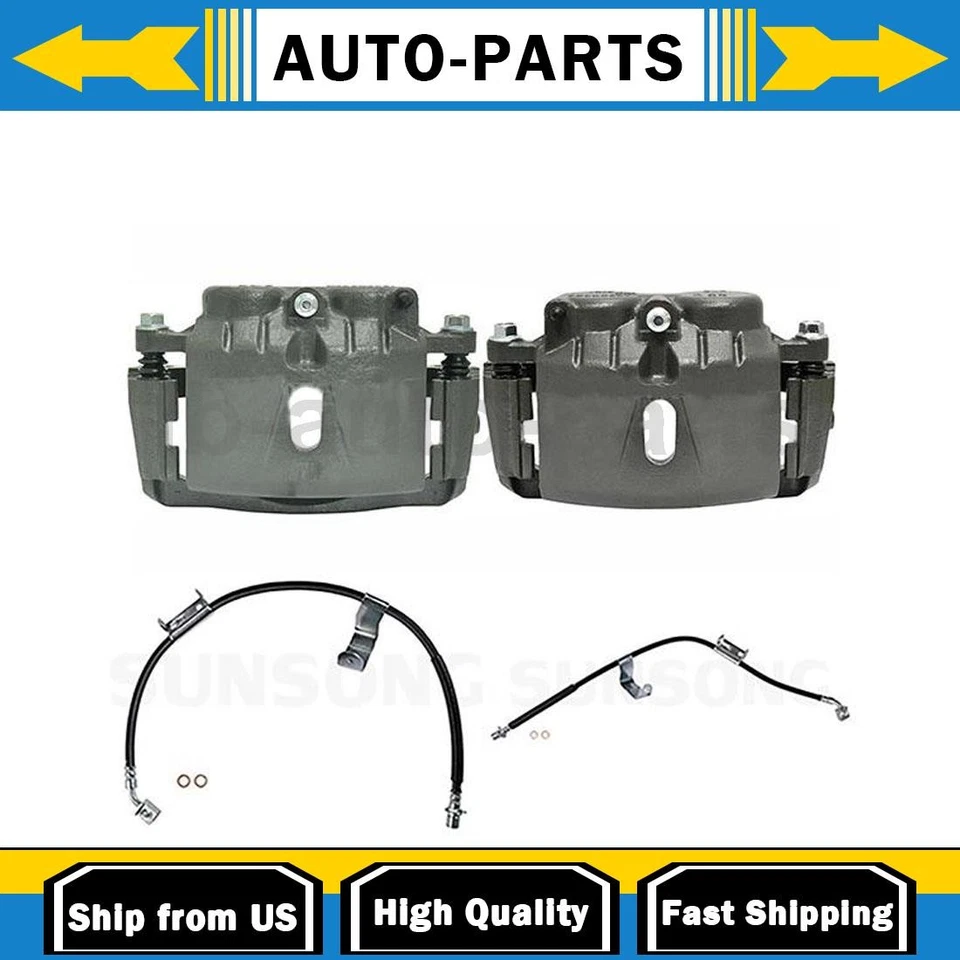 Pinzas de freno de disco delanteras + línea de freno delantera para GMC Sierra 3500 HD 2008 Foto 1 de 4