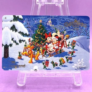 Mickey Minnie Pluto Christmas Fantasy 1997 Tokyo Disneyland Phone Card Retro - Picture 1 of 6