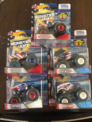 Hot Wheels Monster Jam 2016 exclusivo Stars & Stripe - Juego de 5 muy buen estado Foto 1 de 4