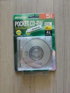Memorex 5 Pack Pocket CD-RW Rewritable 8cm Digital Camera 4x 210MB 24min New - Picture 1 of 2