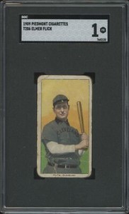1909 T206 ELMER FLICK NNO POOR HOF PIEDMONT 150 SGC 1 BASEBALL CLEVELAND NAPS